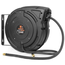 WEN AH500E 50-Foot by 3/8-Inch Retractable Pneumatic Air Hose Reel, 300 PSI, Hybrid Polymer