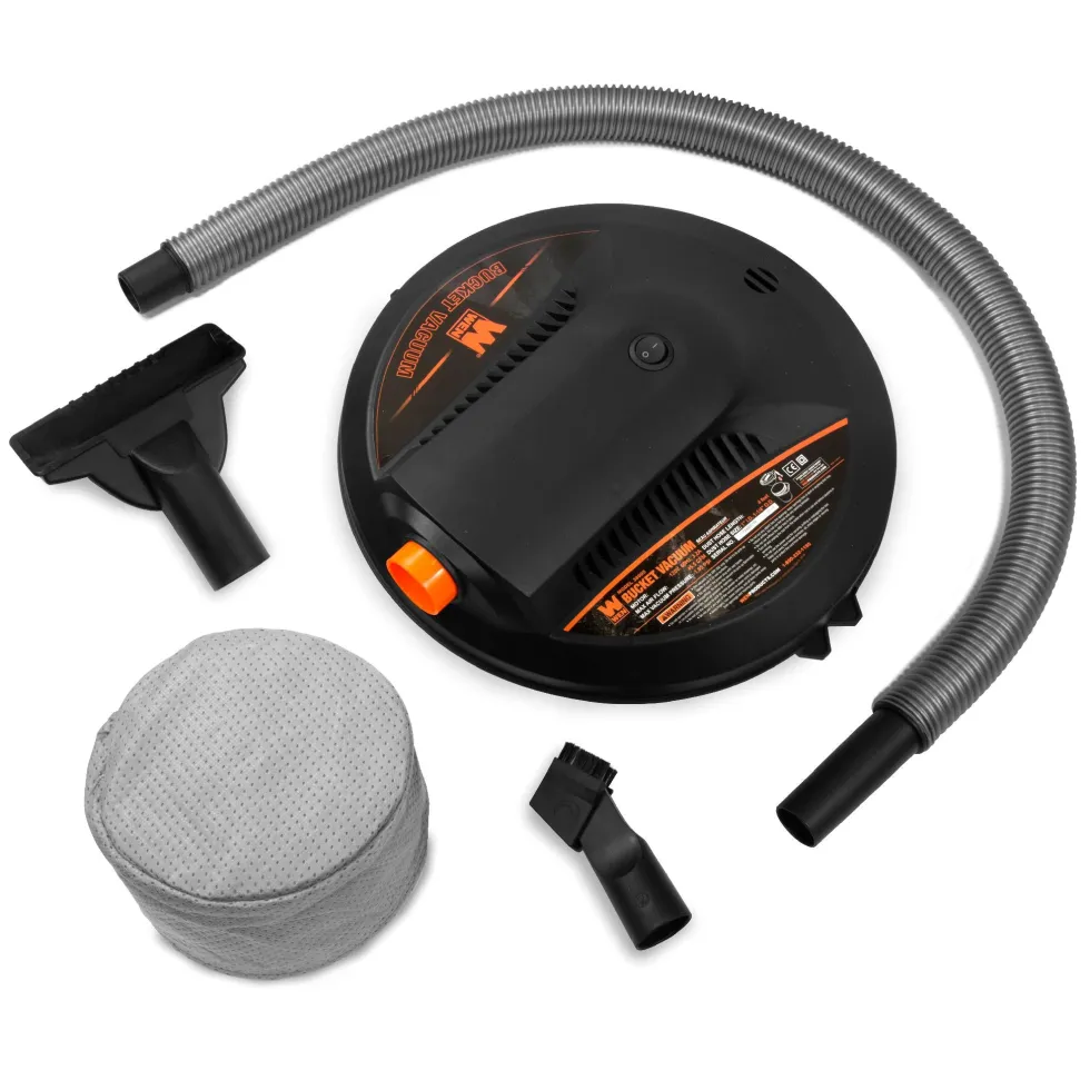 WEN 38005 3.2-Amp 5-Gallon Bucket Vacuum Cleaner with Hose, Nozzles and Filter Bag