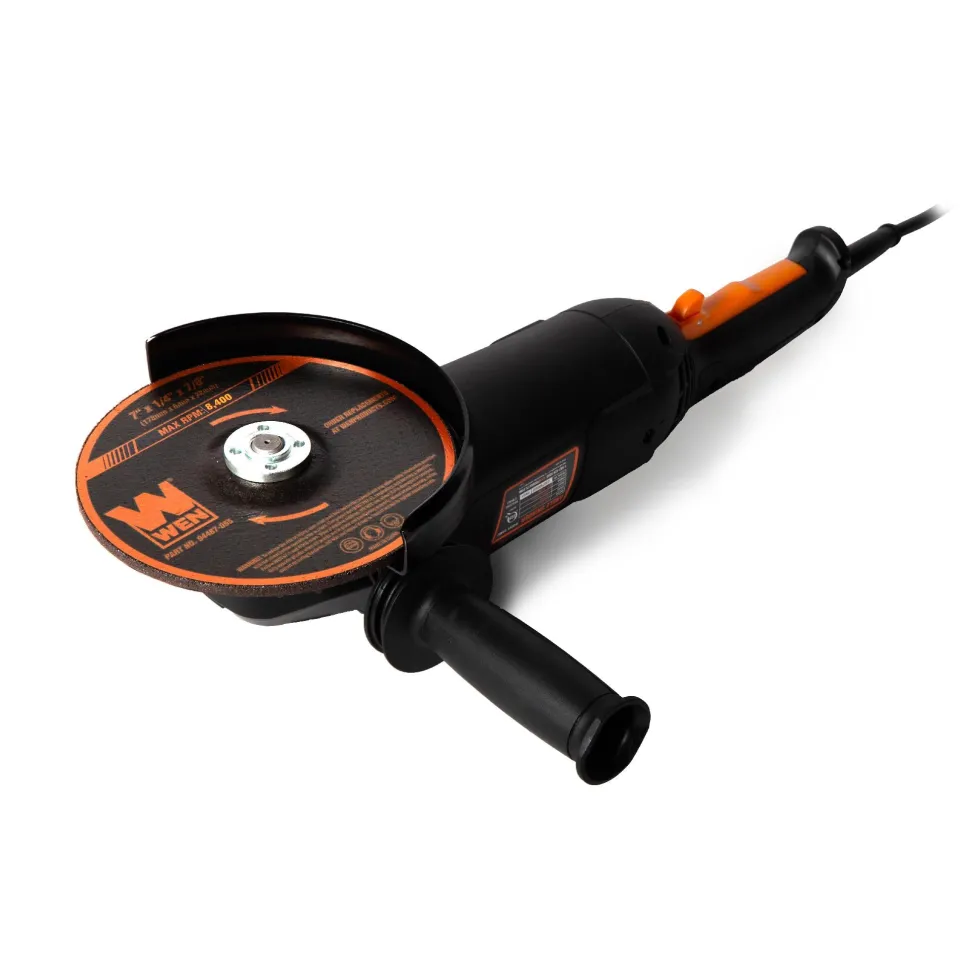 WEN 94487 15-Amp 7-Inch Angle Grinder with Reversible Handle
