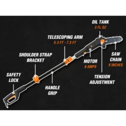 WEN 4019 6-Amp 8-Inch Electric Telescoping Pole Saw
