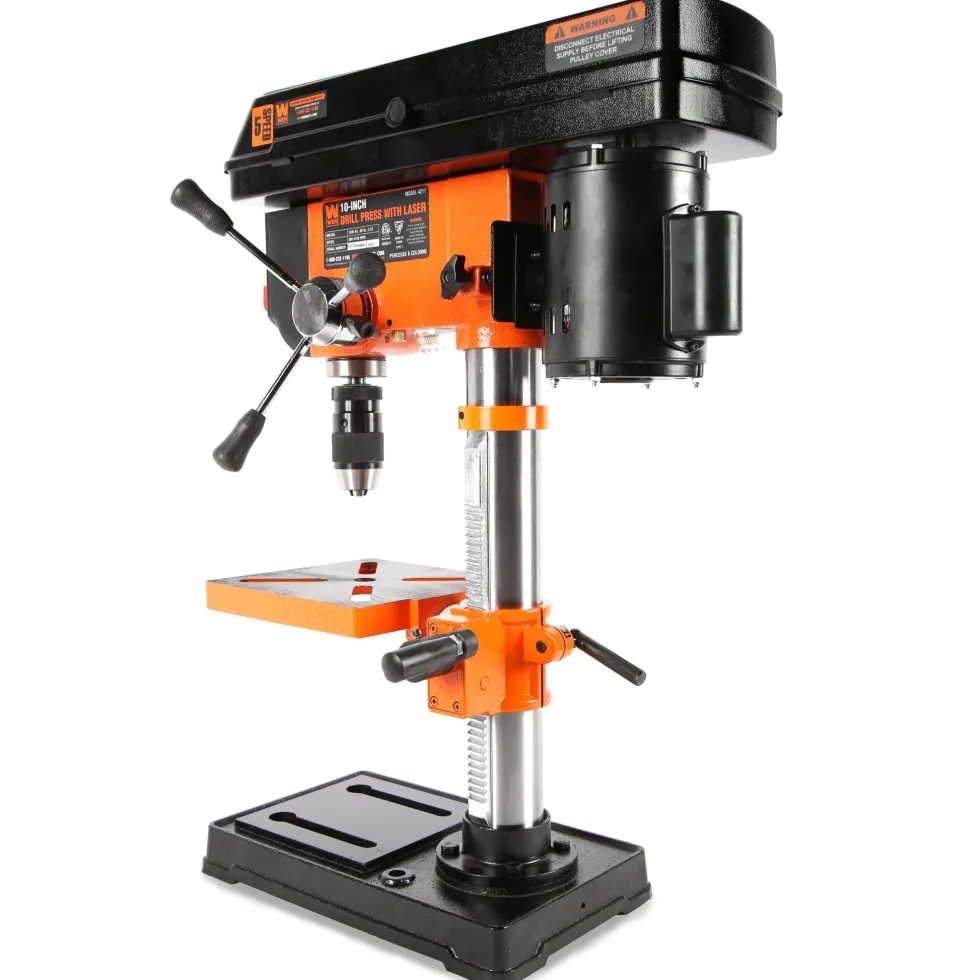 WEN 4211 3.2-Amp 10-Inch 5-Speed Cast Iron Benchtop Drill Press with Laser and Keyless Chuck