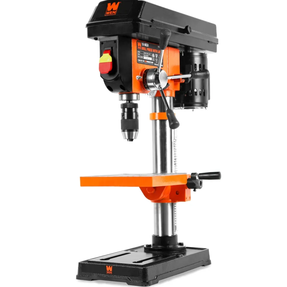WEN 4211 3.2-Amp 10-Inch 5-Speed Cast Iron Benchtop Drill Press with Laser and Keyless Chuck