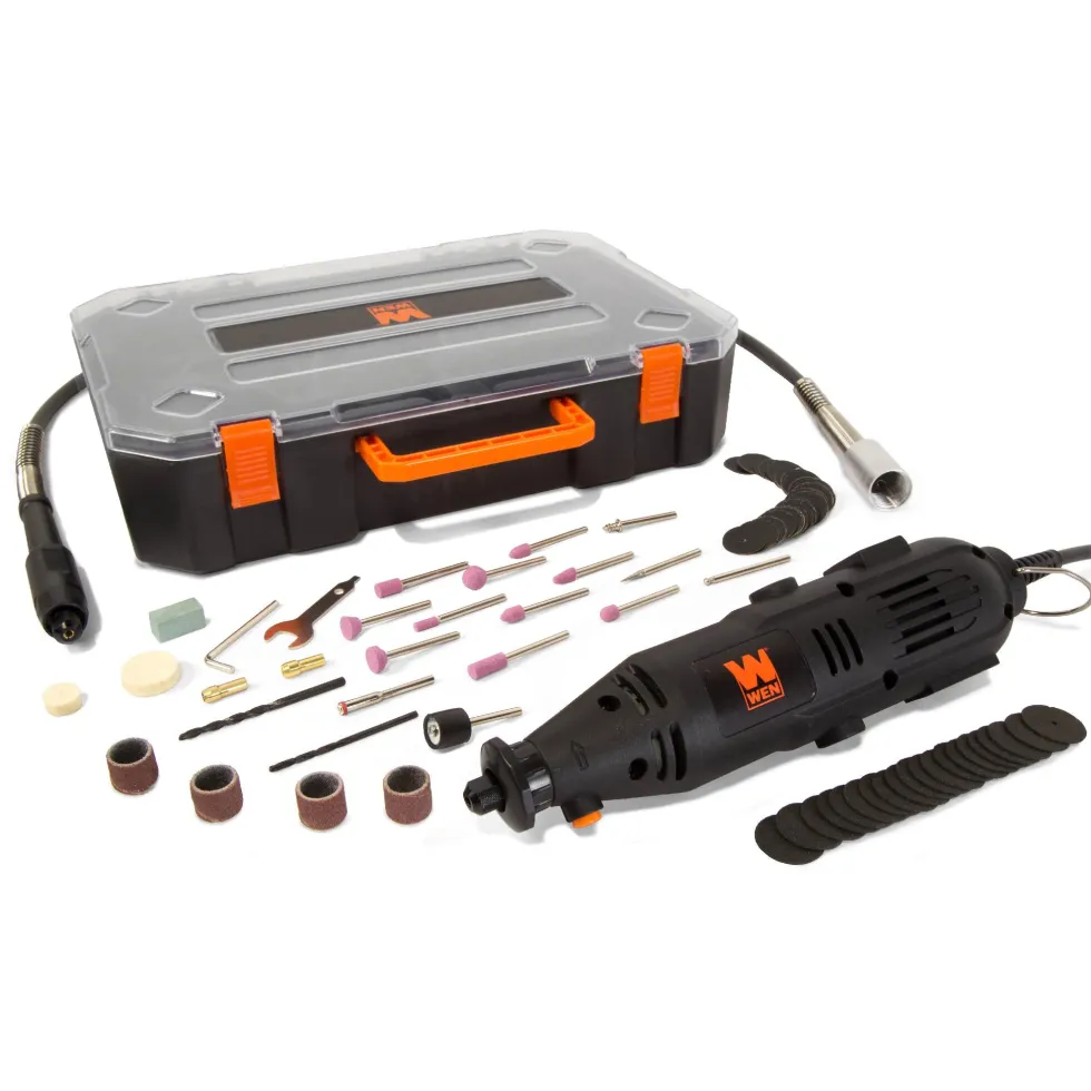 WEN 23103 1-Amp Variable Speed Rotary Tool with 100+ Accessories, Carrying Case and Flex Shaft