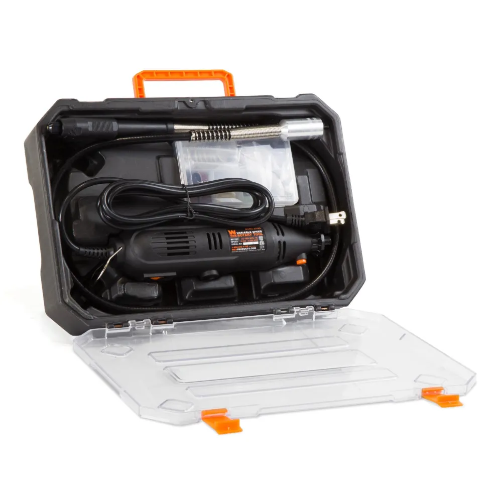 WEN 23103 1-Amp Variable Speed Rotary Tool with 100+ Accessories, Carrying Case and Flex Shaft
