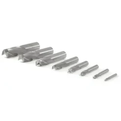 WEN 33108A 8-Piece 2-Flute HSS End Mill Set for Milling Machines