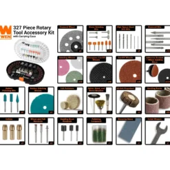 WEN 230327A 327-Piece Rotary Tool Accessory Kit with Carrying Case