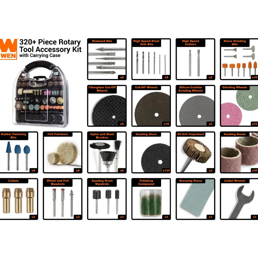 WEN 230321A 320-Piece Rotary Tool Accessory Kit with Carrying Case