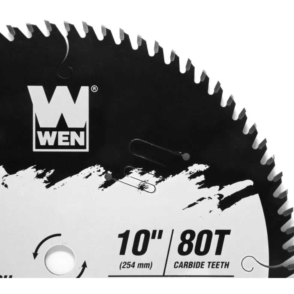 WEN BL1080C Apex 10-Inch 80-Tooth Carbide-Tipped Ultra-Fine-Finish Industrial-Grade Woodworking Saw Blade with Cool-Cut Coating