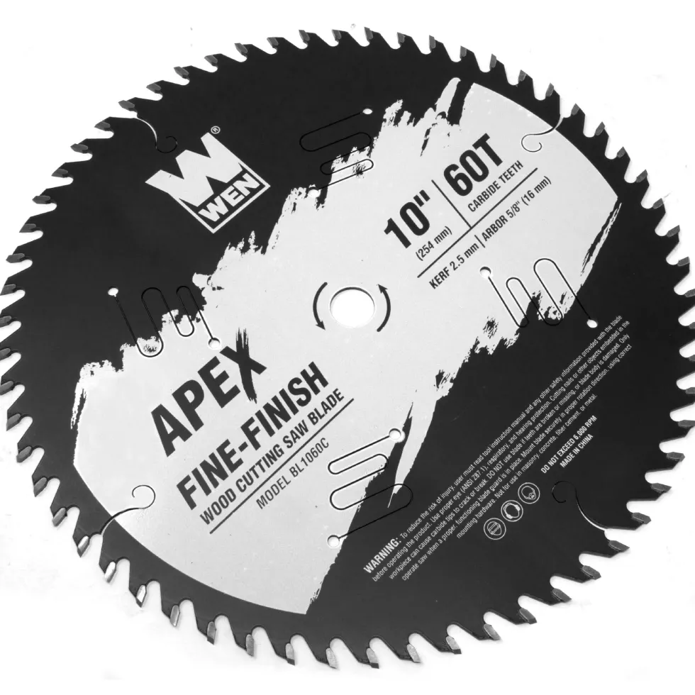 WEN BL1060C Apex 10-Inch 60-Tooth Carbide-Tipped Fine-Finish Industrial-Grade Woodworking Saw Blade with Cool-Cut Coating
