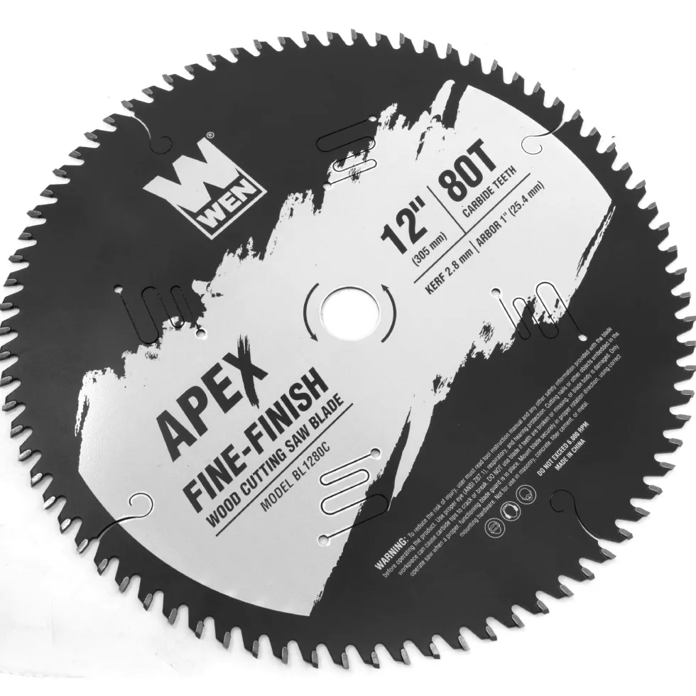 WEN BL1280C Apex 12-Inch 80-Tooth Carbide-Tipped Fine-Finish Industrial-Grade Woodworking Saw Blade with Cool-Cut Coating