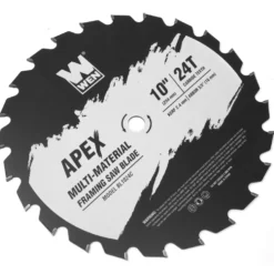 WEN BL1024C Apex 10-Inch 24-Tooth Carbide-Tipped Multi-Material Industrial-Grade Framing Saw Blade with Cool-Cut Coating