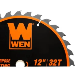 WEN BL1232-2 12-Inch 32-Tooth and 80-Tooth Carbide-Tipped Professional Woodworking Saw Blade Set, Two Pack