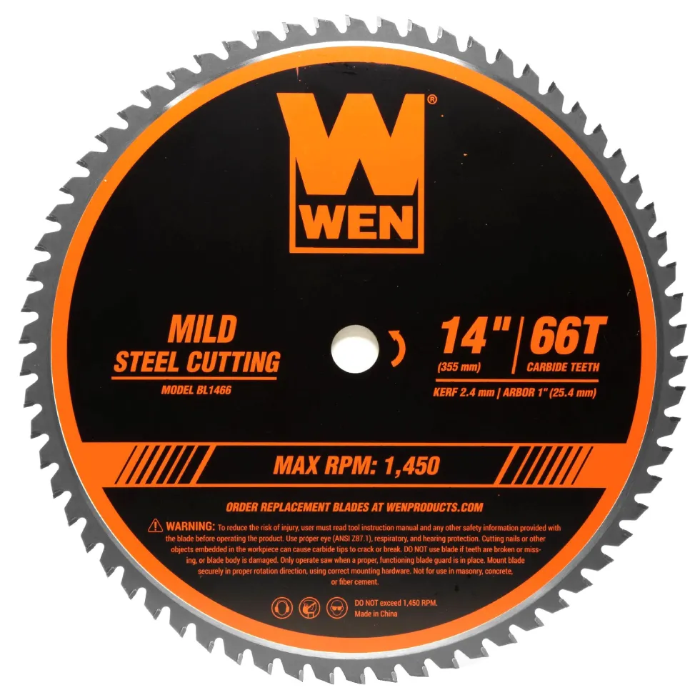 WEN BL1466 14-Inch 66-Tooth Carbide-Tipped Professional Metal Saw Blade for Mild Steel Cutting