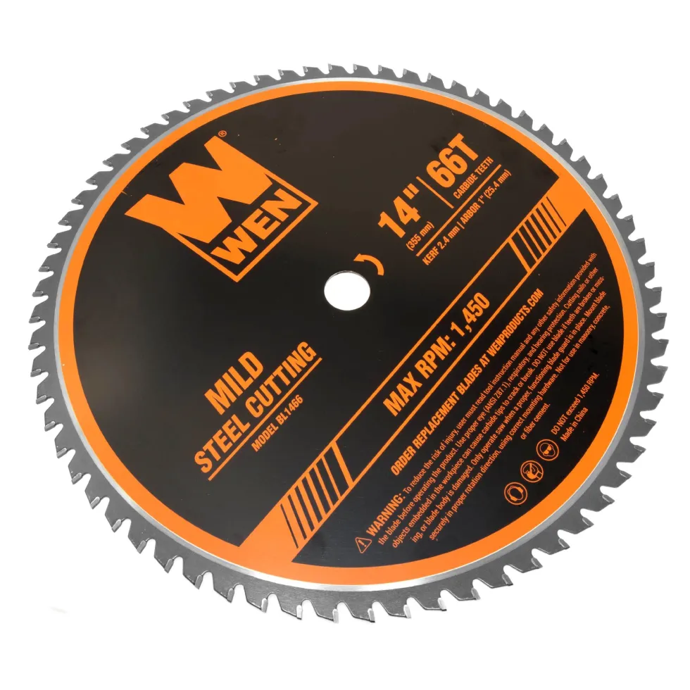 WEN BL1466 14-Inch 66-Tooth Carbide-Tipped Professional Metal Saw Blade for Mild Steel Cutting