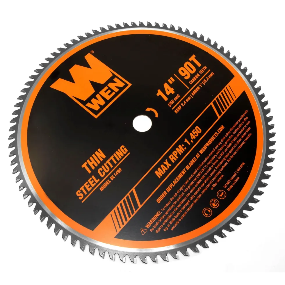 WEN BL1490 14-Inch 90-Tooth Carbide-Tipped Professional Metal Saw Blade for Thin Steel Cutting