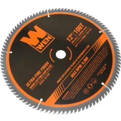 WEN BL1200 12-Inch 100-Tooth Carbide-Tipped Ultra-Fine Finish Professional Woodworking Saw Blade for Miter Saws and Table Saws