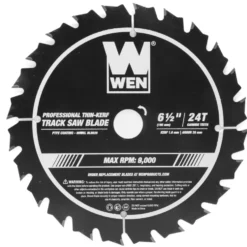 WEN BL6525 6.5-Inch 24-Tooth Carbide-Tipped Thin-Kerf Professional Track Saw Blade with PTFE Coating