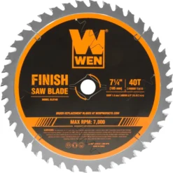 WEN BL0740 7.25-Inch 40-Tooth Carbide-Tipped Professional Finish Saw Blade for Miter Saws and Circular Saws