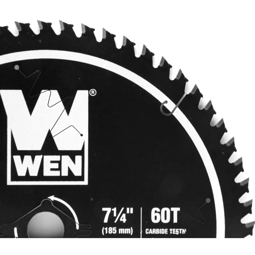 WEN BL0760 7.25-Inch 60-Tooth Carbide-Tipped Professional Ultra Fine-Finish Circular Saw Blade with Cool-Cut Coating