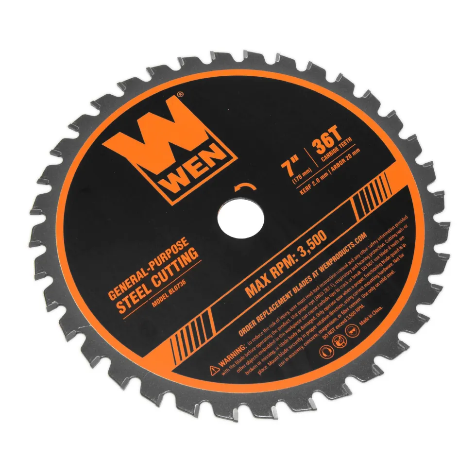 WEN BL0736 7-Inch 36-Tooth Carbide-Tipped Professional Saw Blade for Steel Cutting