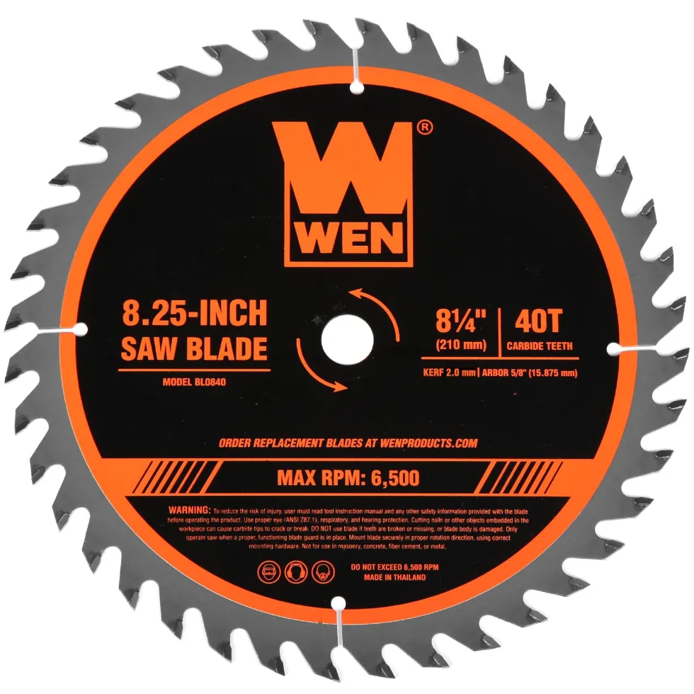 WEN BL0840 8.25-Inch 40-Tooth Carbide-Tipped Circular Saw Blade