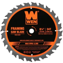 WEN BL0824 8.25-Inch 24-Tooth Carbide-Tipped Circular Saw Blade for Framing
