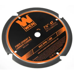 WEN BL0704 7-1/4-Inch 4-Tooth Diamond-Tipped (PCD) Professional Circular Saw Blade for Fiber Cement and Laminate Flooring