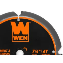 WEN BL0704 7-1/4-Inch 4-Tooth Diamond-Tipped (PCD) Professional Circular Saw Blade for Fiber Cement and Laminate Flooring