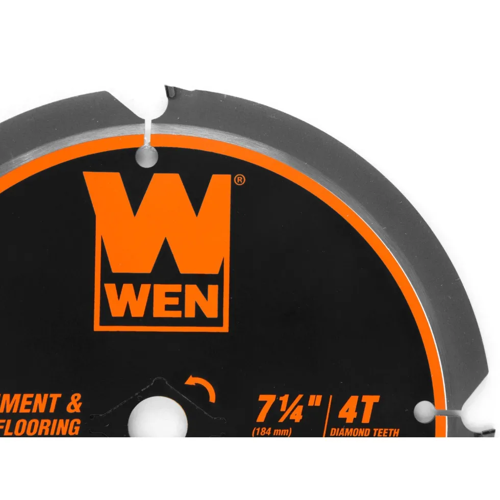 WEN BL0704 7-1/4-Inch 4-Tooth Diamond-Tipped (PCD) Professional Circular Saw Blade for Fiber Cement and Laminate Flooring