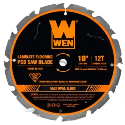 WEN BL1012 10-Inch 12-Tooth Diamond-Tipped (PCD) Professional Circular Saw Blade for Fiber Cement and Laminate Flooring