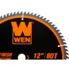 WEN BL1280 12-Inch 80-Tooth Fine-Finish Professional Woodworking Saw Blade for Miter Saws and Table Saws