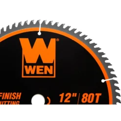 WEN BL1280 12-Inch 80-Tooth Fine-Finish Professional Woodworking Saw Blade for Miter Saws and Table Saws