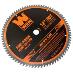 WEN BL1280 12-Inch 80-Tooth Fine-Finish Professional Woodworking Saw Blade for Miter Saws and Table Saws