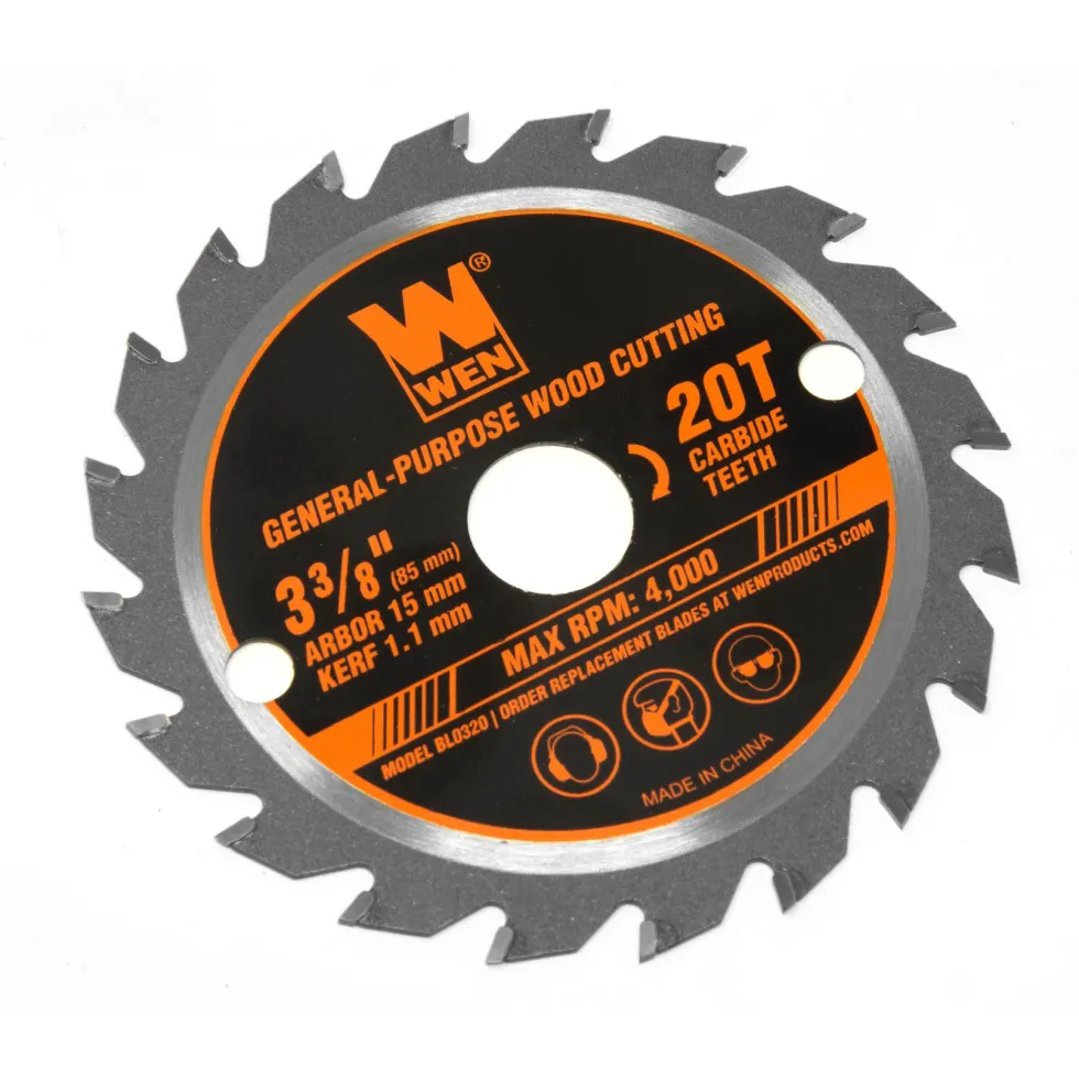 WEN BL0320 3-3/8-Inch 20-Tooth Professional Woodworking Saw Blade for Compact and Mini Circular Saws