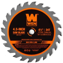 WEN BL0424 4-1/2-Inch 24-Tooth Woodworking Saw Blade for Compact and Mini Circular Saws, Three Pack