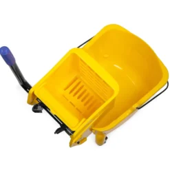 WEN 73034B Rolling Mop Bucket with Down Press Wringer, 26-Quart Capacity