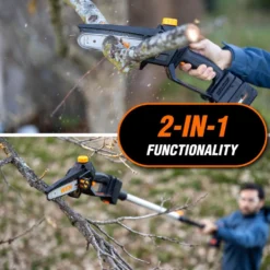 WEN 20752BT 2-In-1 20V Max Cordless Brushless Pole Saw and Mini Chainsaw (Tool Only – Battery and Charger Not Included)