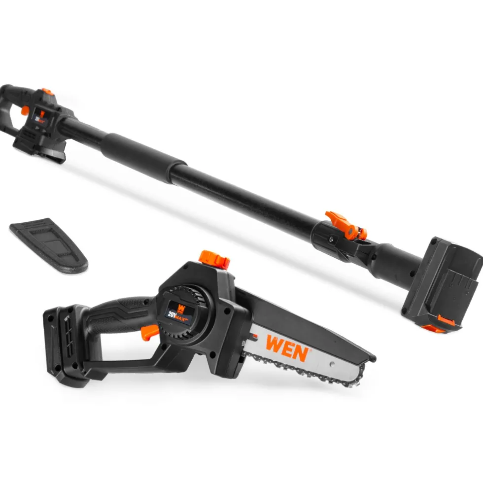 WEN 20752BT 2-In-1 20V Max Cordless Brushless Pole Saw and Mini Chainsaw (Tool Only – Battery and Charger Not Included)