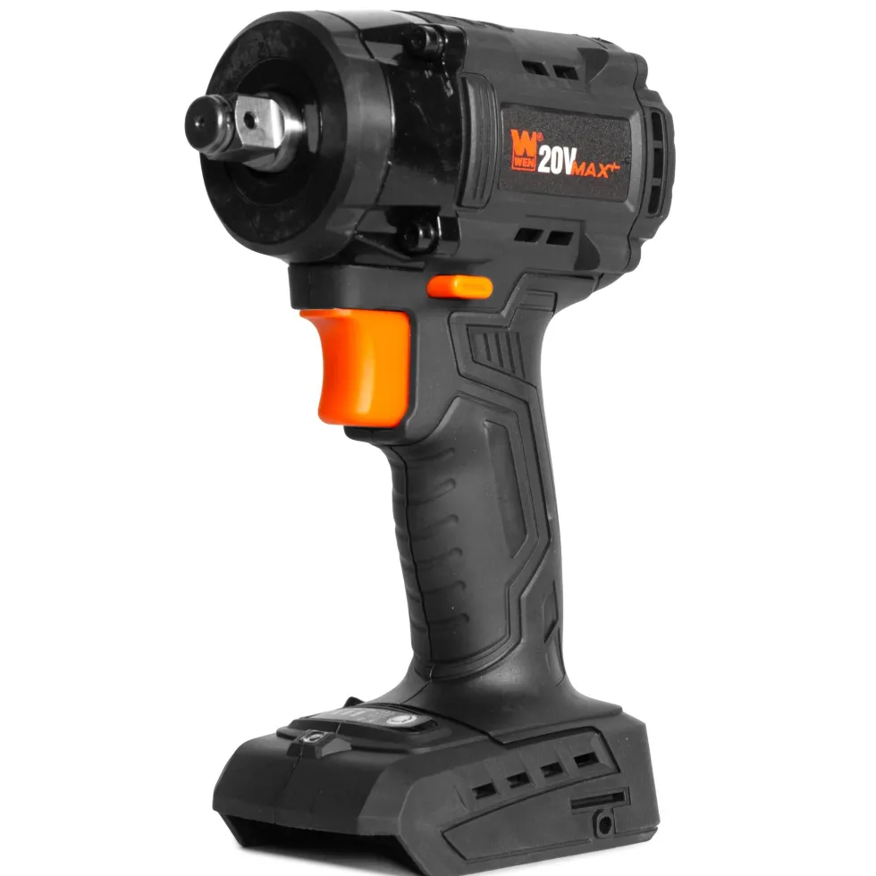 WEN 20108BT 20V Max Brushless Cordless Compact 1/2-Inch Impact Wrench with SmartStop (Tool Only – Battery Not Included)