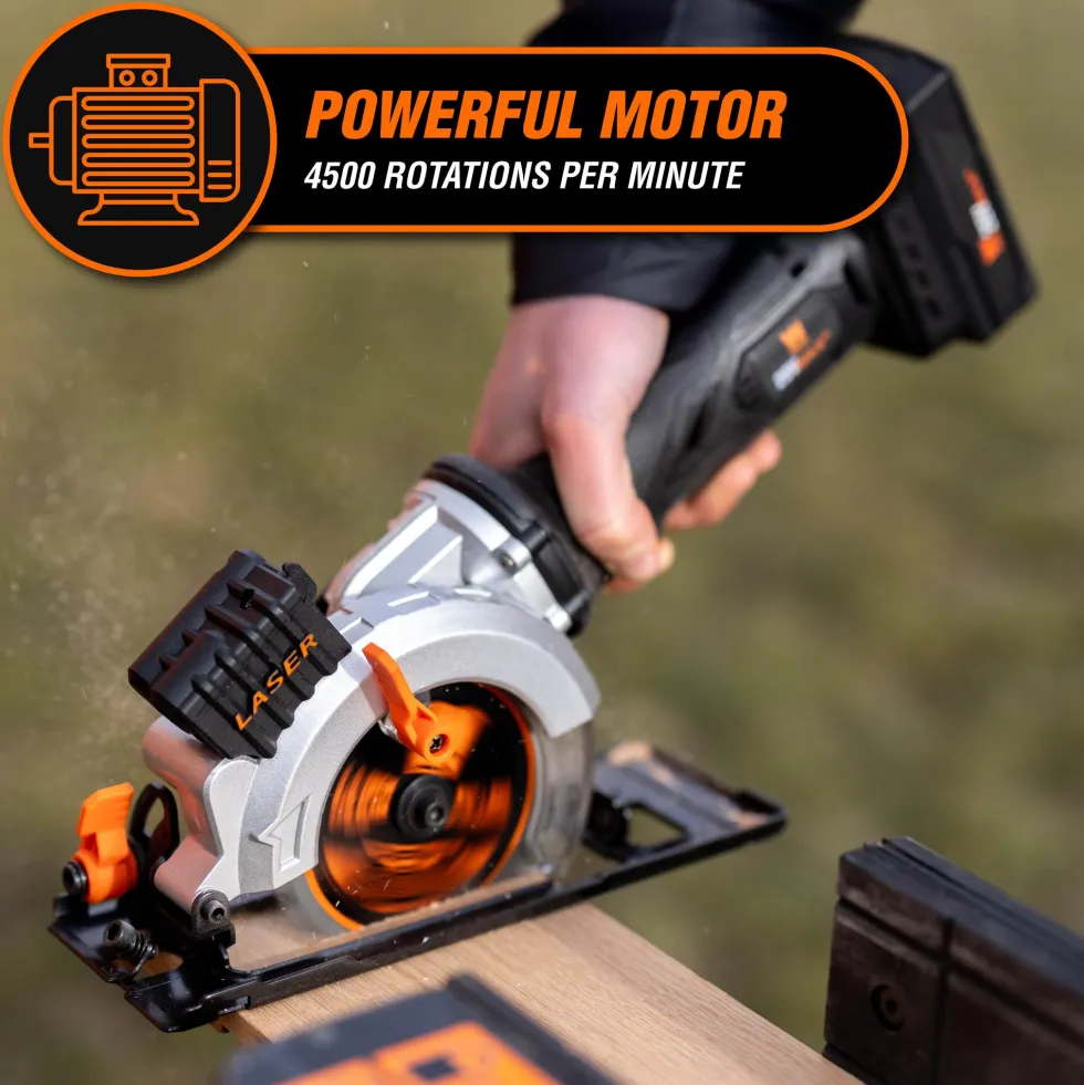WEN 20604BT 20V Max 4-1/2-Inch Cordless Mini Circular Saw (Tool Only – Battery and Charger Not Included)