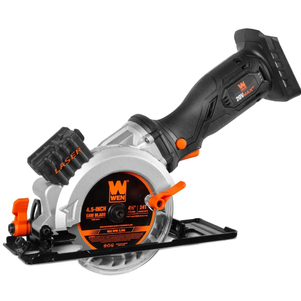 WEN 20604BT 20V Max 4-1/2-Inch Cordless Mini Circular Saw (Tool Only – Battery and Charger Not Included)