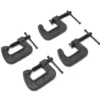 WEN CLC108 Heavy-Duty Cast Iron C-Clamps with 1-Inch Jaw Opening and 0.8-Inch Throat, 4 Pack