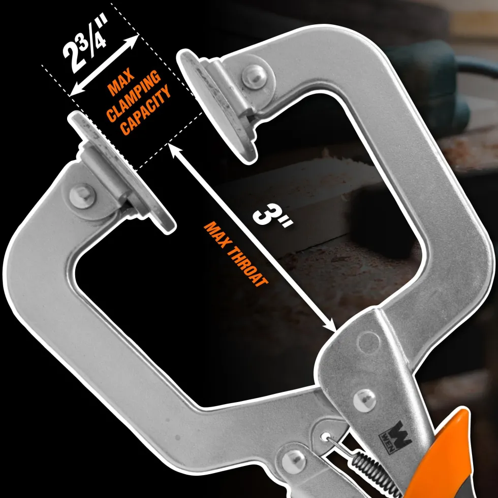 WEN CL327F 3-Inch Face Clamp for Woodworking and Pocket Hole Joinery