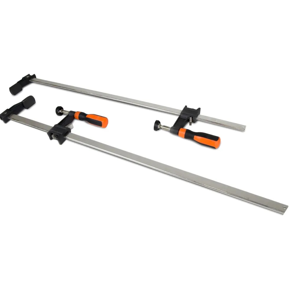 WEN CLF224 24 in. x 2.5 in. Quick-Adjust Steel Bar Clamps with Throat and Micro-Adjustment Handle (2-Pack)