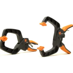 WEN CLH435 Quick-Release Ratcheting Hand Clamps with 4-Inch Jaw Opening and 3-Inch Throat, 2 Pack