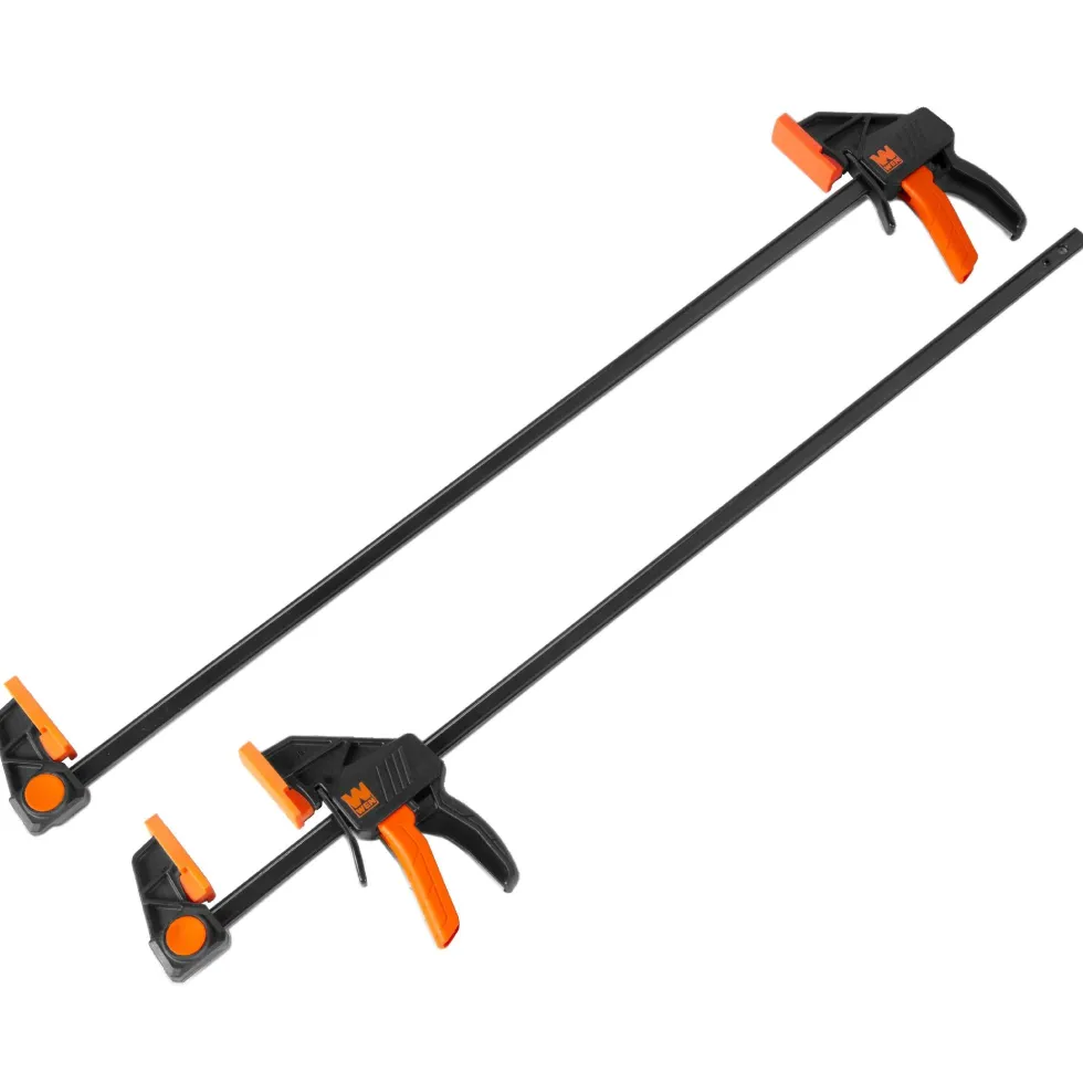 WEN CLR242 24-Inch Heavy Duty Steel Bar Clamps and Spreaders with 2.3-Inch Throat, Two Pack