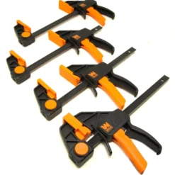 WEN CLR062 6-Inch Heavy Duty Steel Bar Clamps and Spreaders with 2.3-Inch Throat, Four Pack