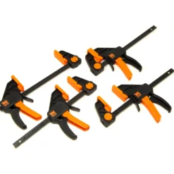 WEN CLR062 6-Inch Heavy Duty Steel Bar Clamps and Spreaders with 2.3-Inch Throat, Four Pack
