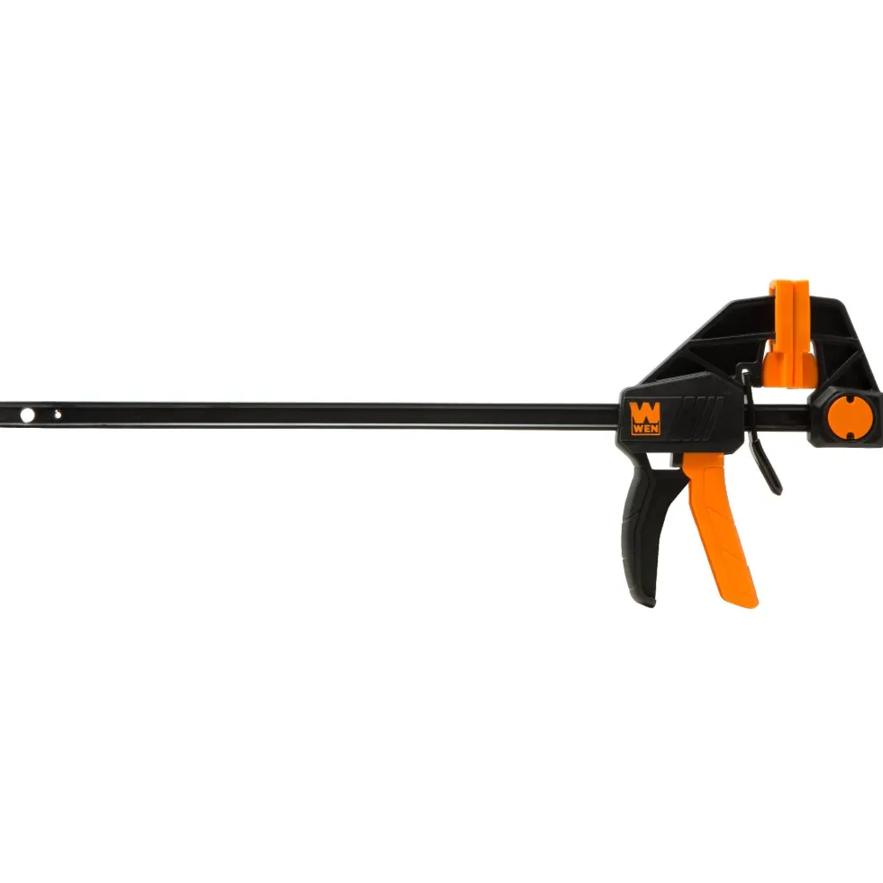 WEN CLR122 12-Inch Heavy Duty Steel Bar Clamps and Spreaders with 2.3-Inch Throat, Two Pack