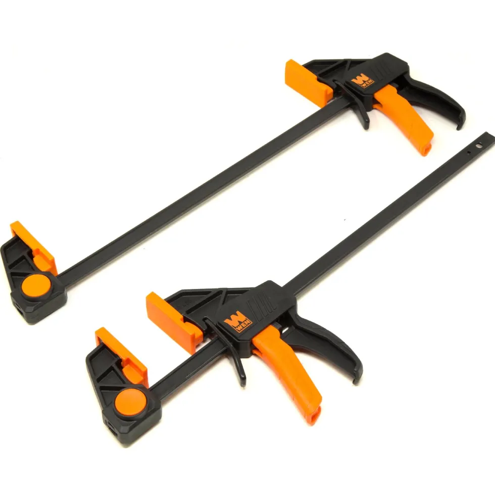 WEN CLR122 12-Inch Heavy Duty Steel Bar Clamps and Spreaders with 2.3-Inch Throat, Two Pack